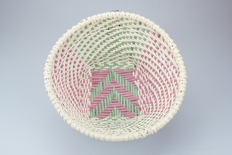 Dusty Rose & Green Twill Reed Bowl Overhead
